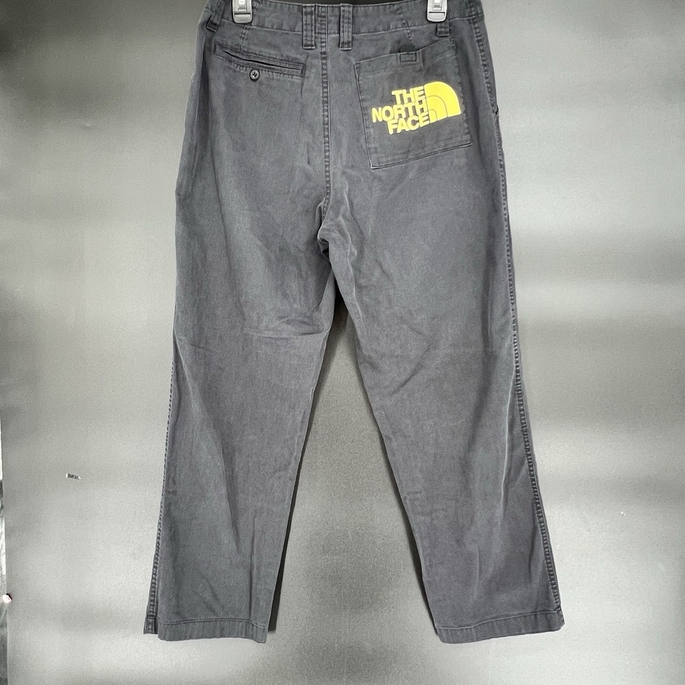 The North Face Flat Front Chino Pants Spell Out Back Pocket Size 32 X27 Navy